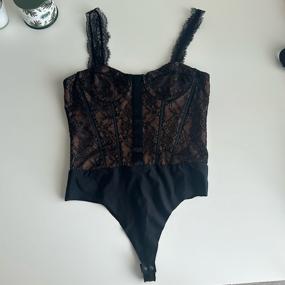 CAMI NYC black lace body suit